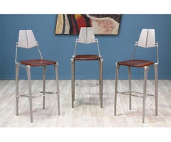 California Modernist Aluminium Bar Stools by Robert Josten