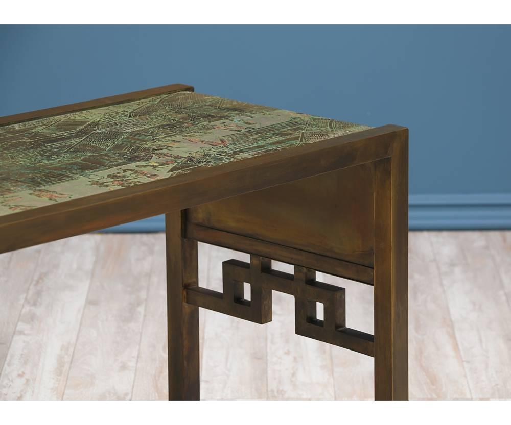 Mid-Century Modern Philip and Kelvin LaVerne “Spring Festival” Console Table