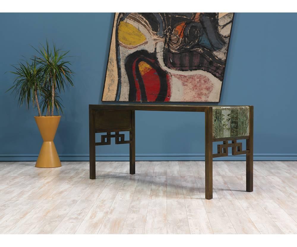 Philip and Kelvin LaVerne “Spring Festival” Console Table In Excellent Condition In Los Angeles, CA