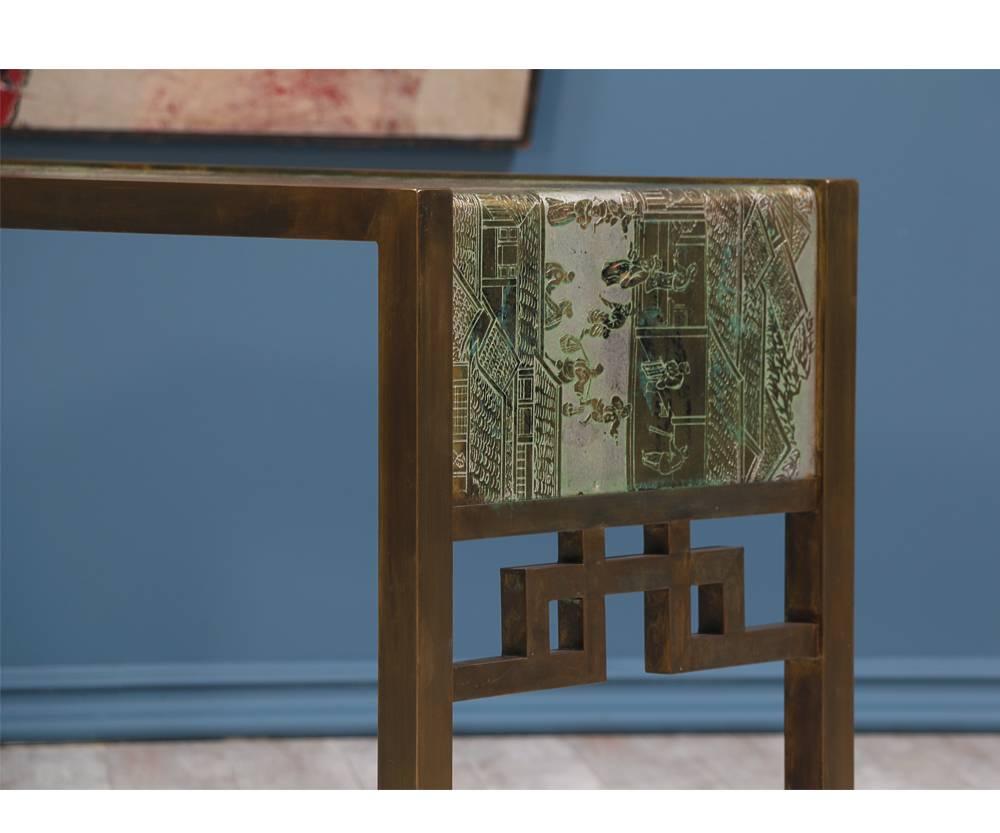 Late 20th Century Philip and Kelvin LaVerne “Spring Festival” Console Table