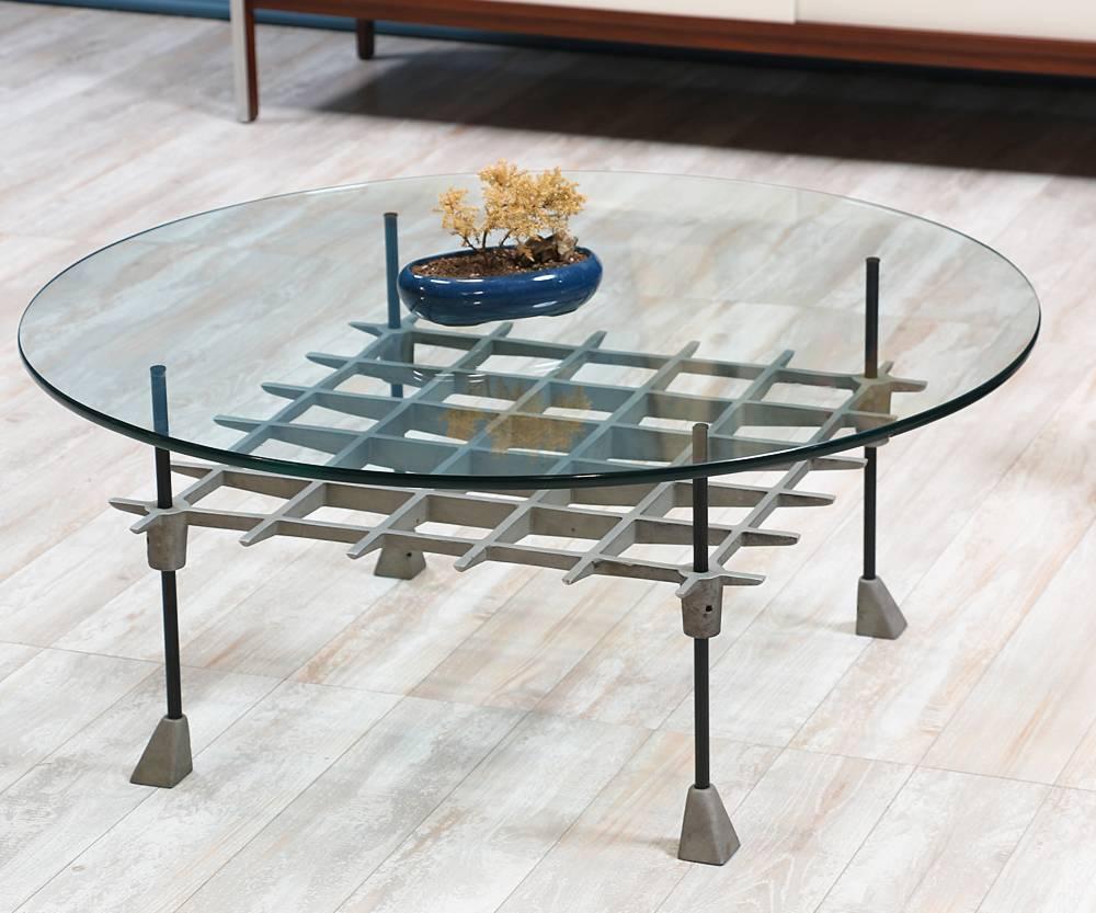 Mid-Century Modern Aluminium “Grid” Coffee Table by Robert Josten