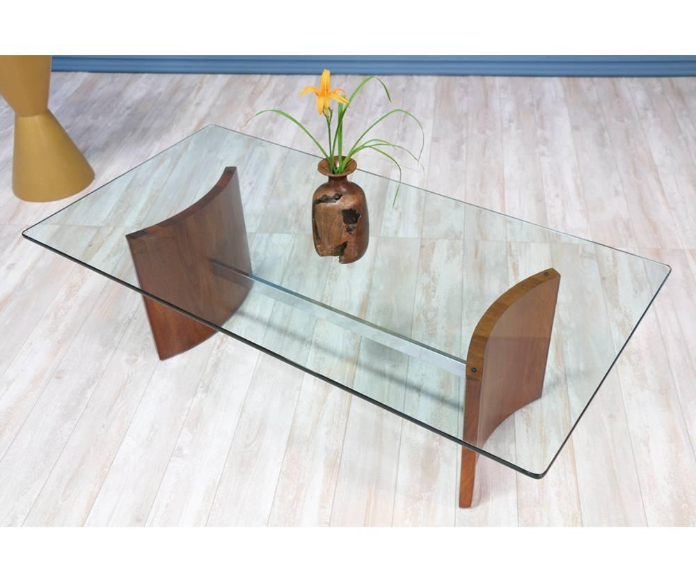 Glass Vladimir Kagan “Propeller” Coffee Table for Selig