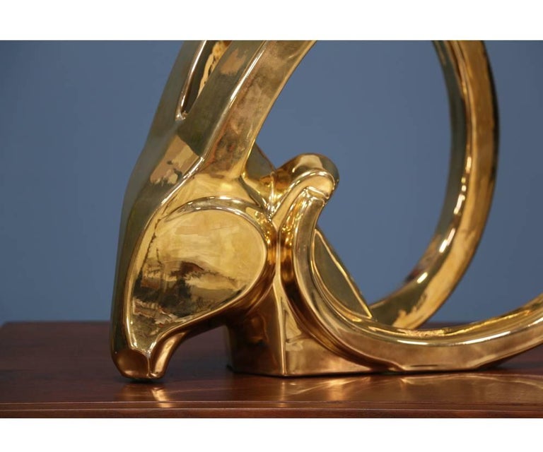 Midcentury Cubist Ibex Head Sculpture by Jaru of California at 1stDibs