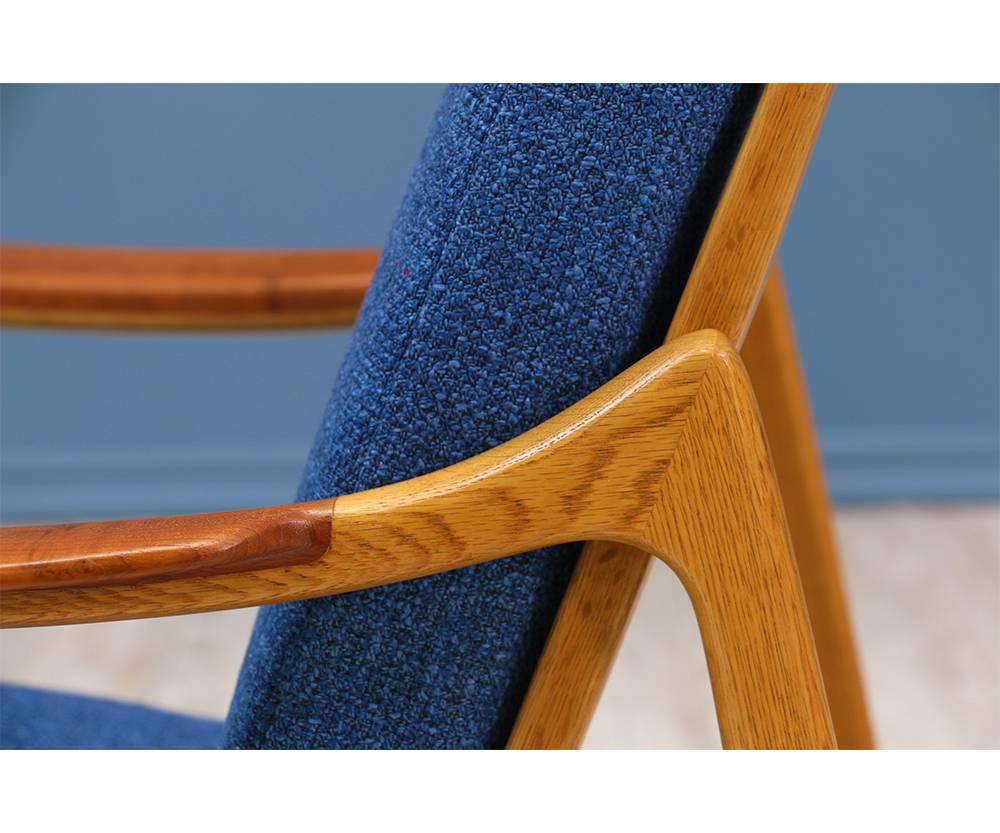 Fabric Tove & Edvard Kindt-Larsen Teak Lounge Chair for France & Daverkosen