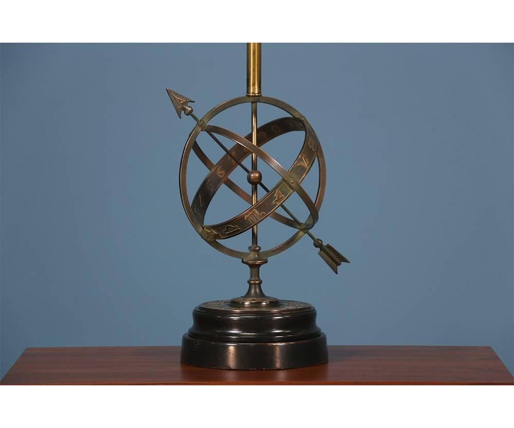 Mid-Century Modern Frederick Cooper Astrological Zodiac Armillary Table Lamp