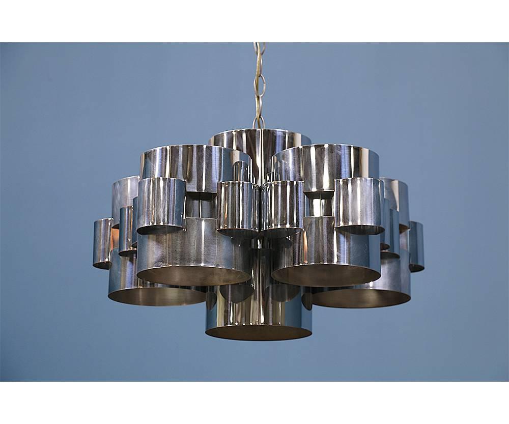 American Curtis Jere “Cloud” Chrome Chandelier for Artisan House