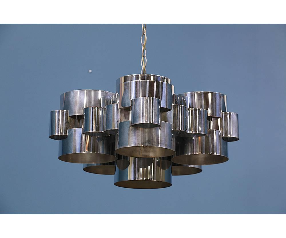 Curtis Jere “Cloud” Chrome Chandelier for Artisan House In Excellent Condition In Los Angeles, CA