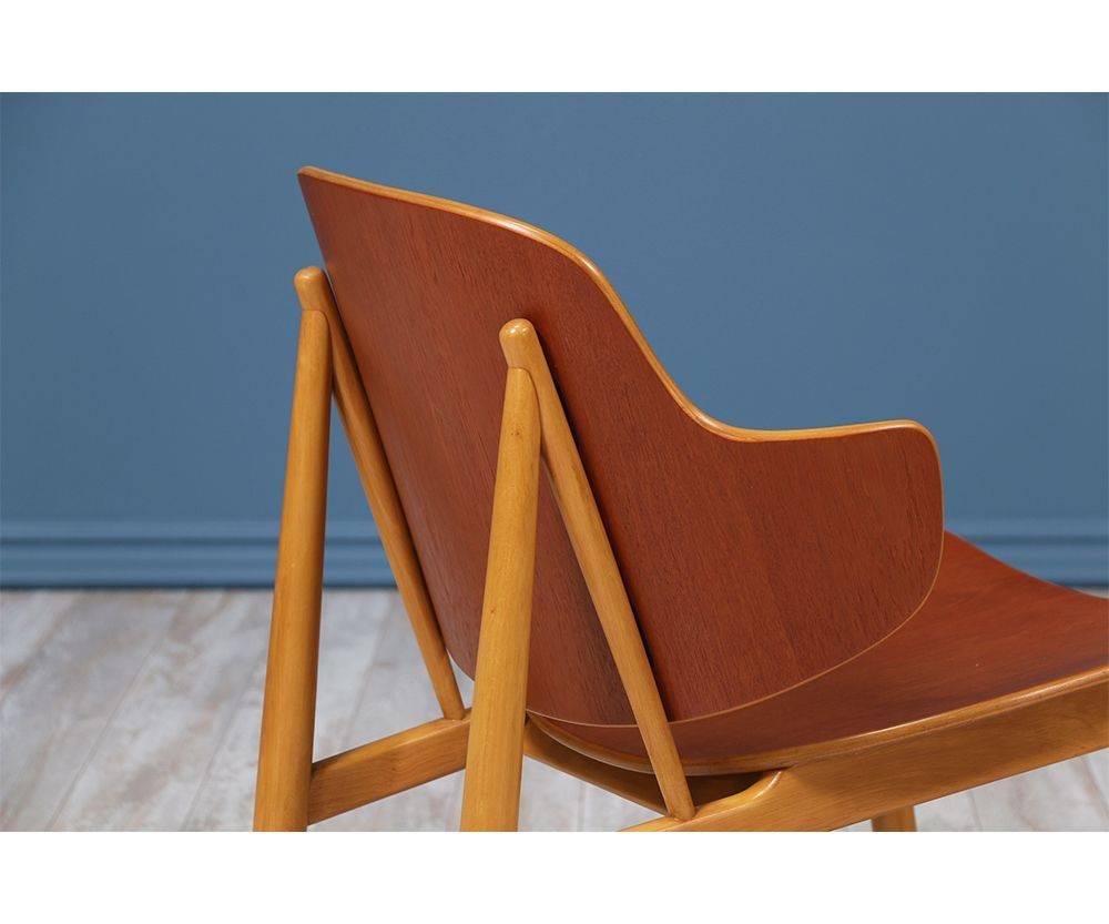 Mid-20th Century Expertly Restored - Ib Kofod-Larsen Shell Chairs for Christiansen & Larsen For Sale