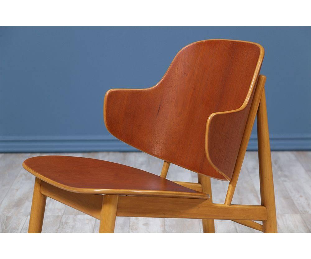 Beech Expertly Restored - Ib Kofod-Larsen Shell Chairs for Christiansen & Larsen For Sale