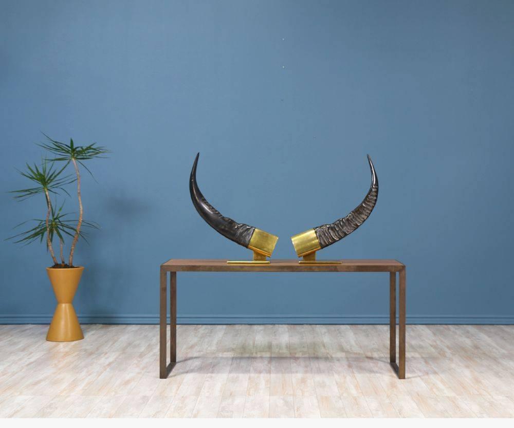 Mid-Century Modern Midcentury Faux Decorative Horns by Chapman