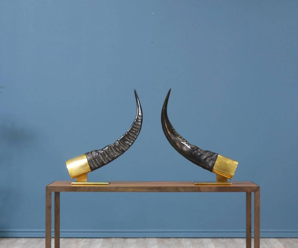 American Midcentury Faux Decorative Horns by Chapman