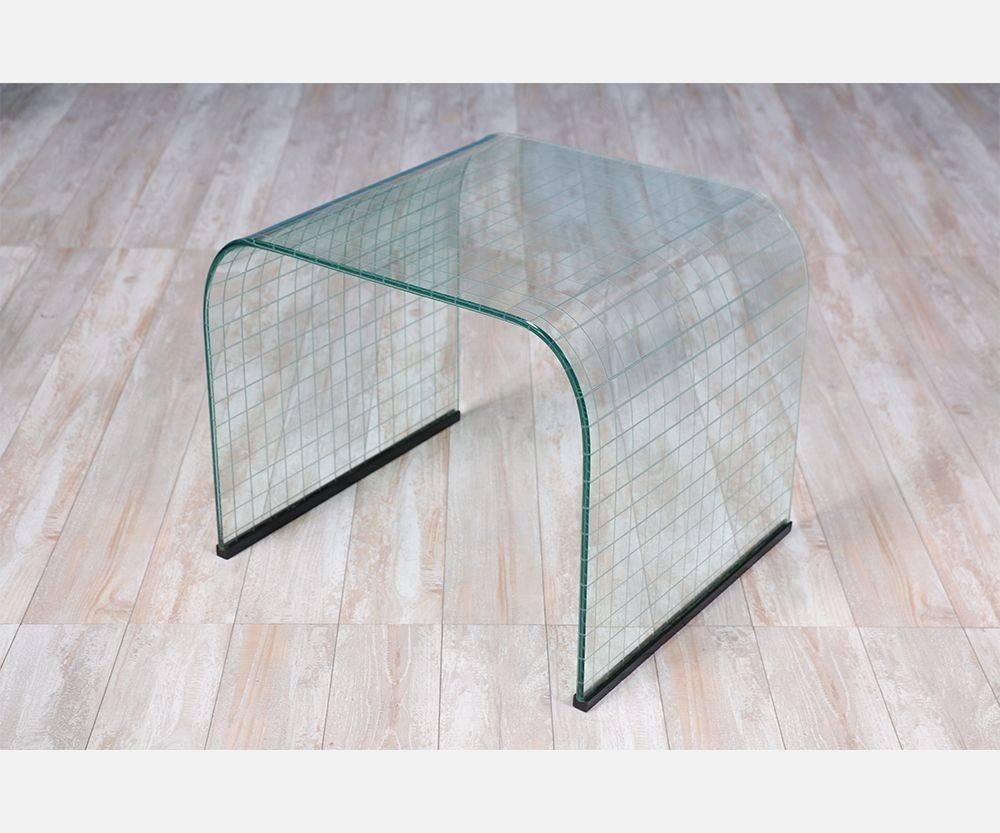 Italian Angelo Cortesi Waterfall Glass Side Table for Fiam of Italy