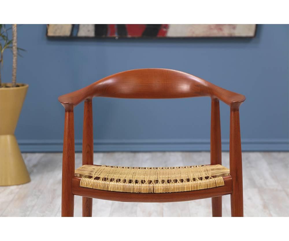 Hans J. Wegner “Round” Caned Armchair for Johannes Hansen In Excellent Condition In Los Angeles, CA