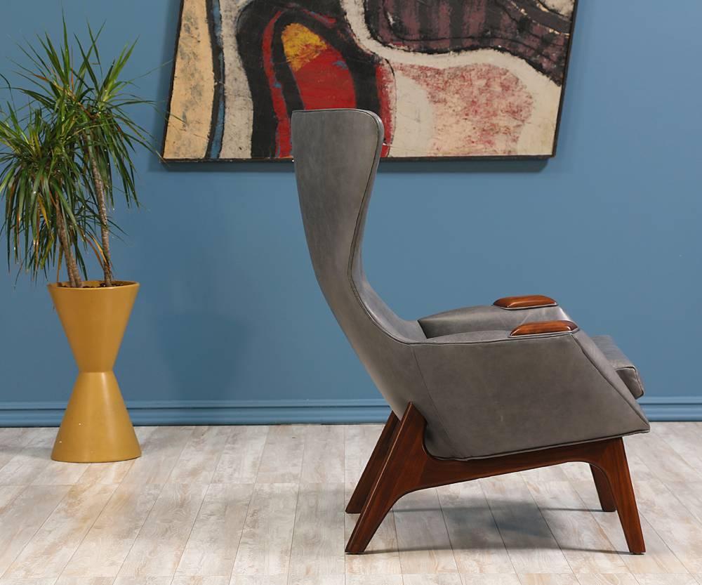 Mid-Century Modern Adrian Pearsall Leather Wing High Back Chair for Craft Associates