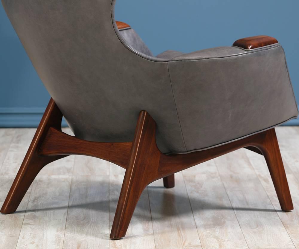 Mid-20th Century Adrian Pearsall Leather Wing High Back Chair for Craft Associates