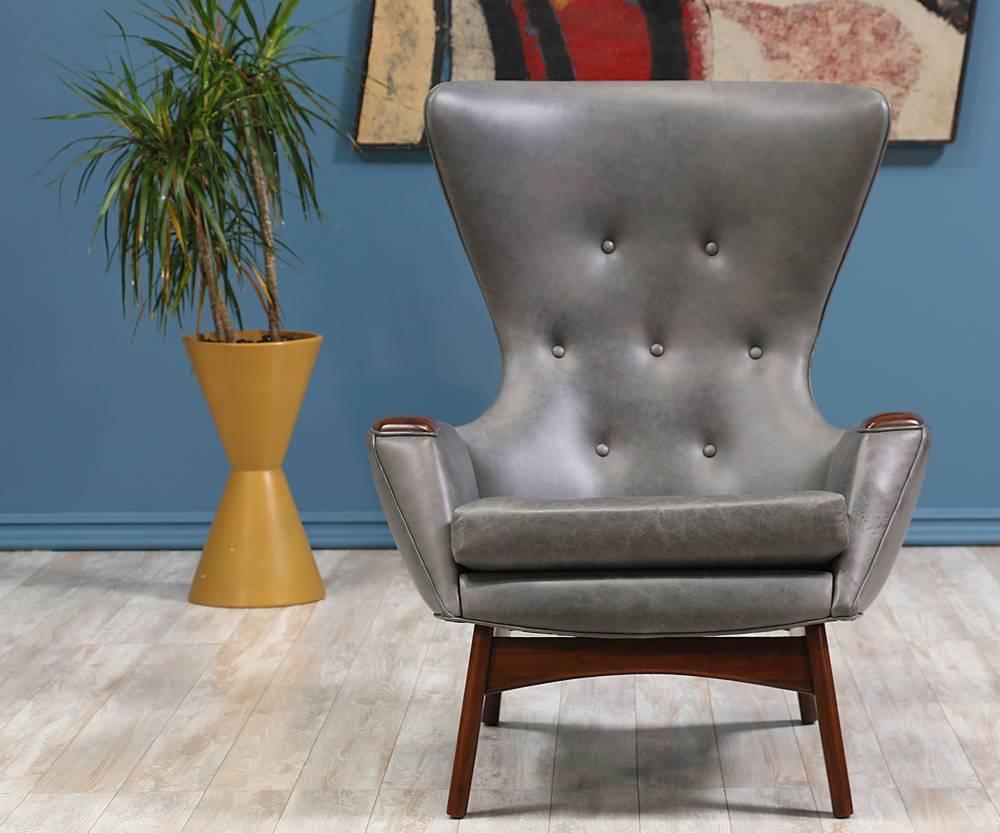 Adrian Pearsall Leather Wing High Back Chair for Craft Associates 1