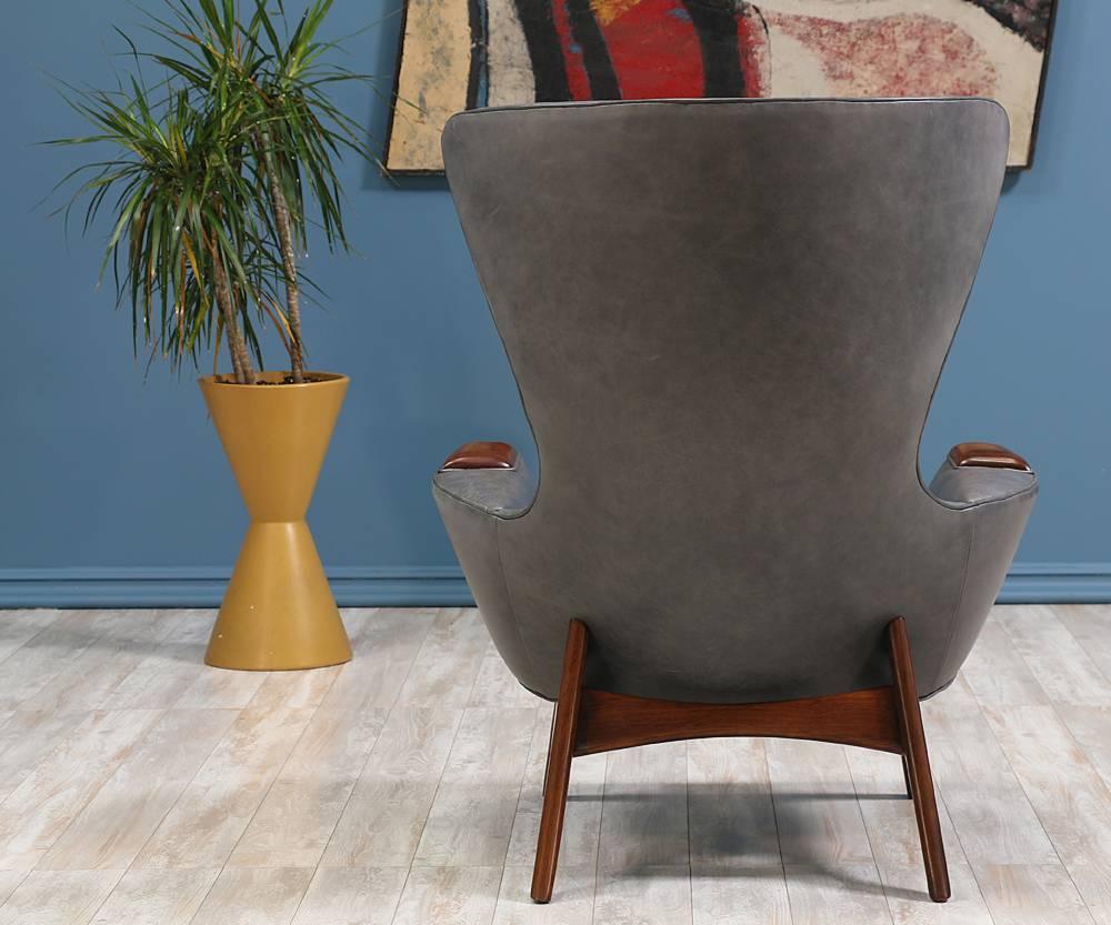 Adrian Pearsall Leather Wing High Back Chair for Craft Associates 2