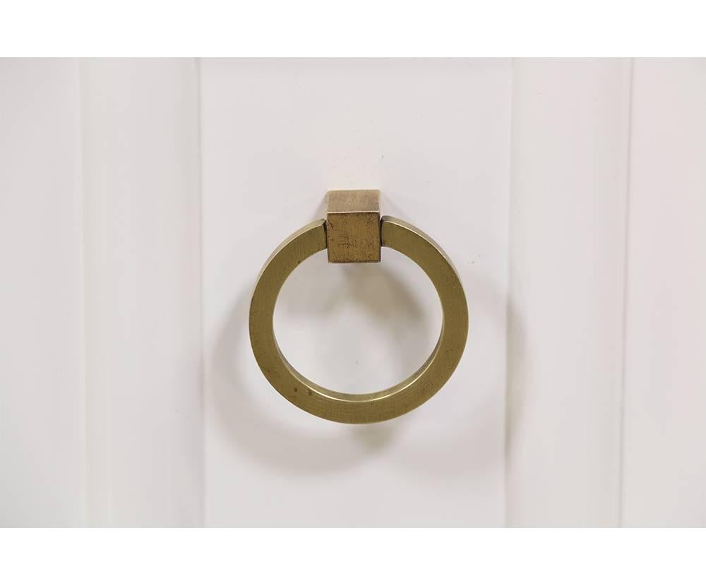 Brass Renzo Rutili Two-Tone Lacquered & Walnut Credenza for Johnson Furniture