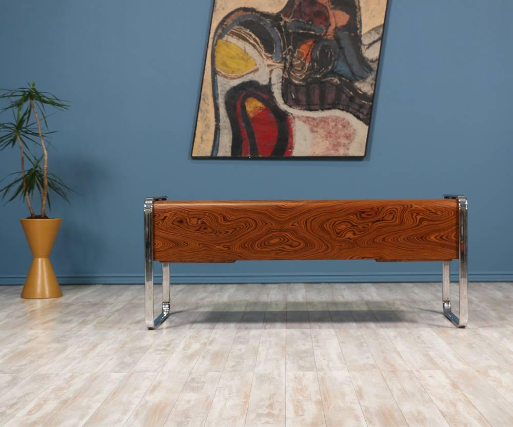 Mid-Century Modern Peter Protzman Zebrawood and Chrome Credenza for Herman Miller