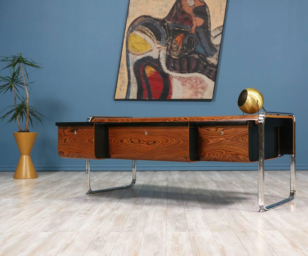 Peter Protzman Zebrawood and Chrome Credenza for Herman Miller In Excellent Condition In Los Angeles, CA