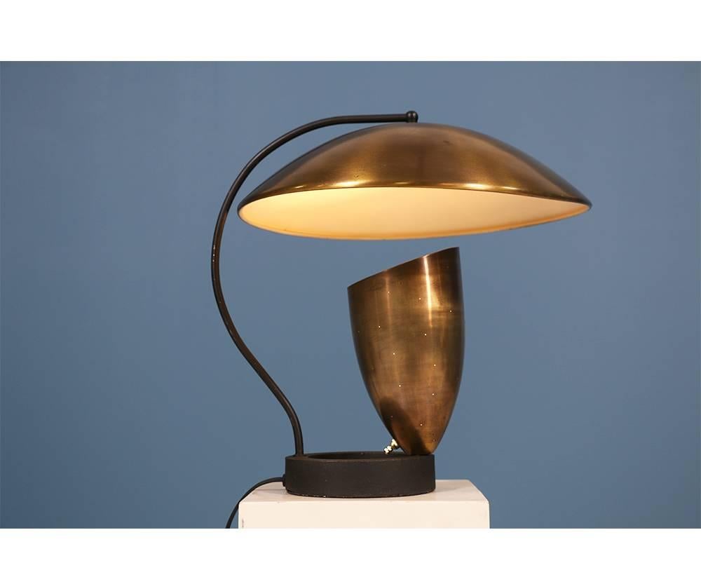 California Modernist Bronze Table Lamp by Robert Bulmore In Excellent Condition In Los Angeles, CA