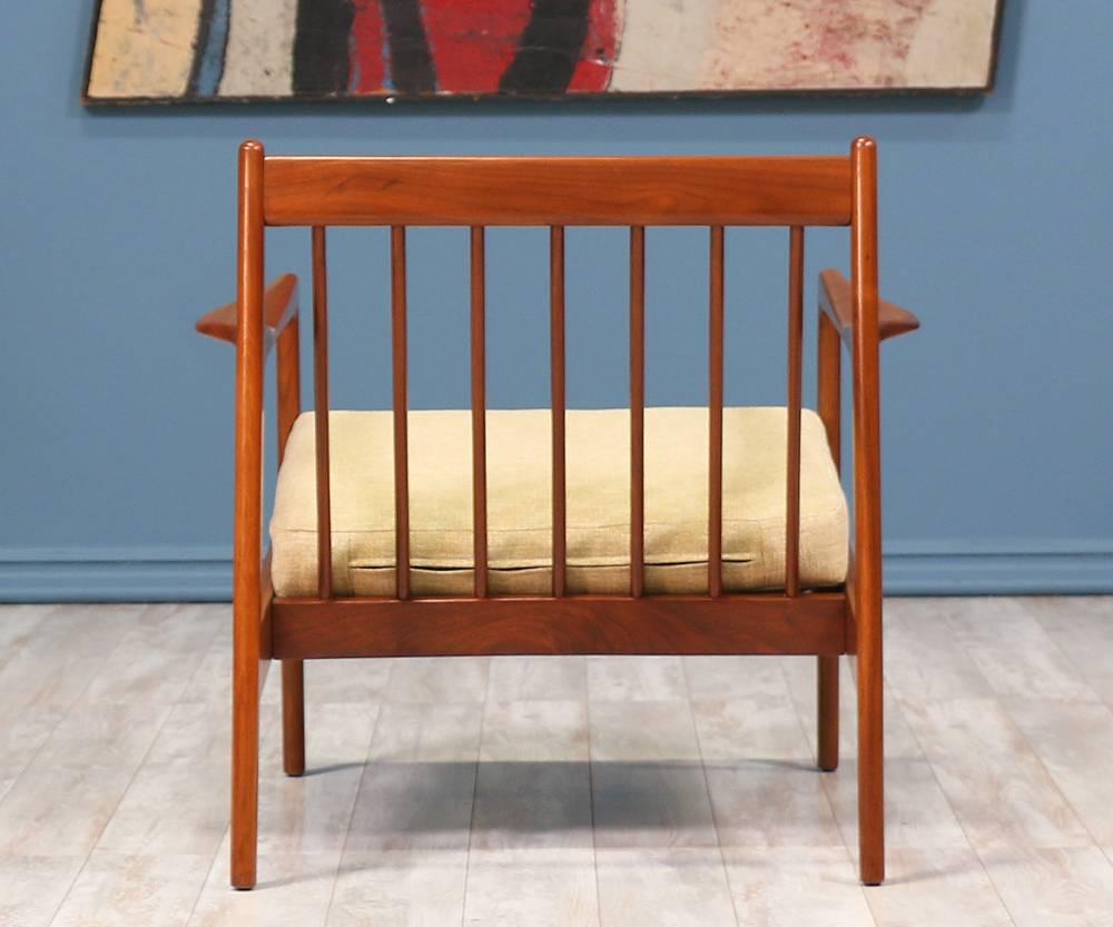 Scandinavian Modern Folke Ohlsson Model 74-C Walnut Lounge Chair for DUX