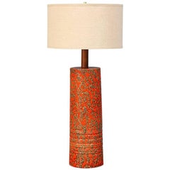 Midcentury Lava-Glazed Ceramic Table Lamp