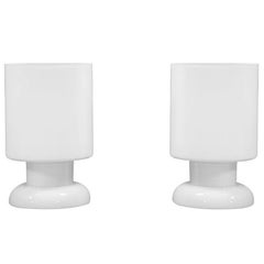 Mid-Century Modernist Glass Cylinder Table Lamps Mid-Century Modernist Glass Cylinder Table Lamps