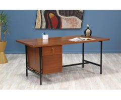 Florence Knoll Executive Walnut Desk