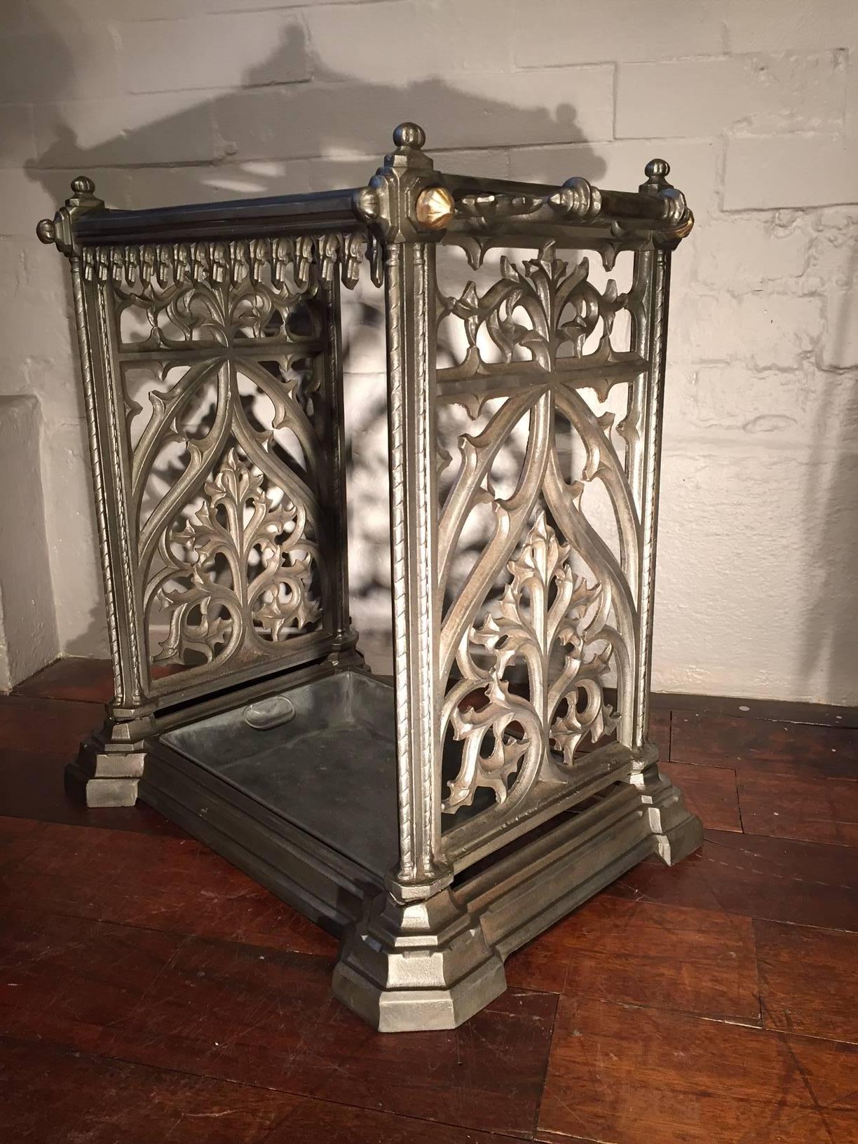 Victorian 19th century Umbrella and Stick Stand in the Gothic style. 4