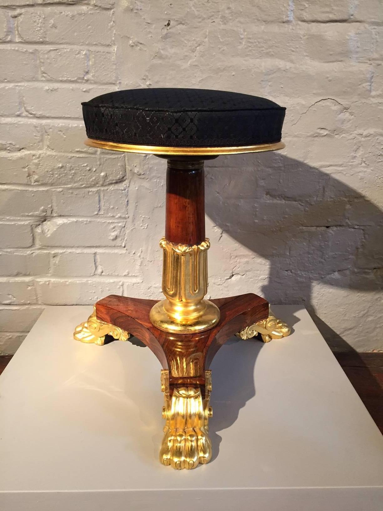 Regency Early 19th Century Piano Music Stool Attributable to George Smith, circa 1830. For Sale