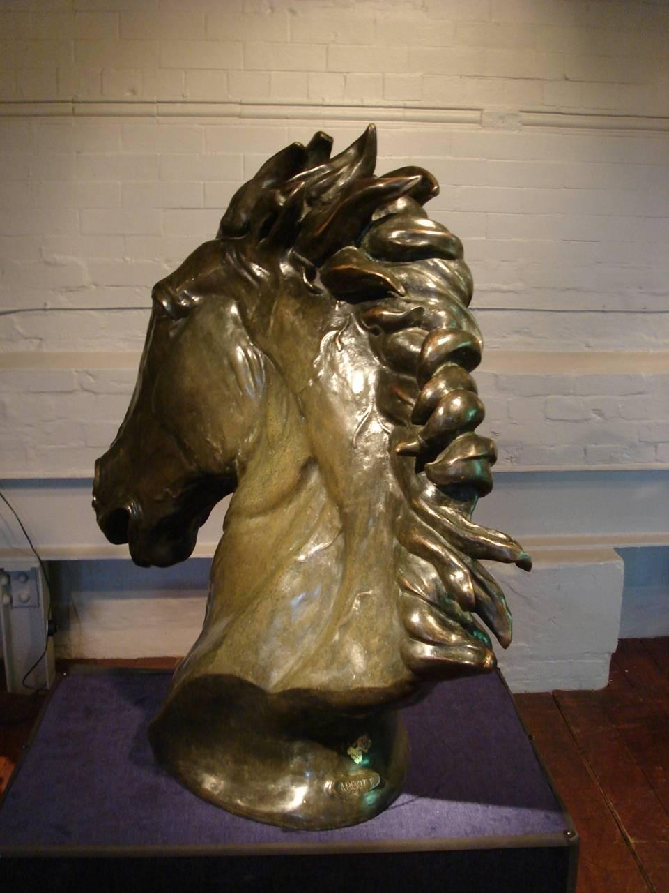 Using the lost wax technique and hand patinated Abbott Van Dada has captured the very essence of the classical horse. With striking energy and movement, the exacting details illustrating the muscles and veins and fiery mane.

A Classic and
