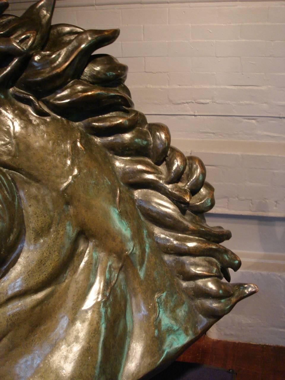 Contemporary Bronze Sculpture of a Life-Size Horse's Head by Dada In Excellent Condition For Sale In London, GB