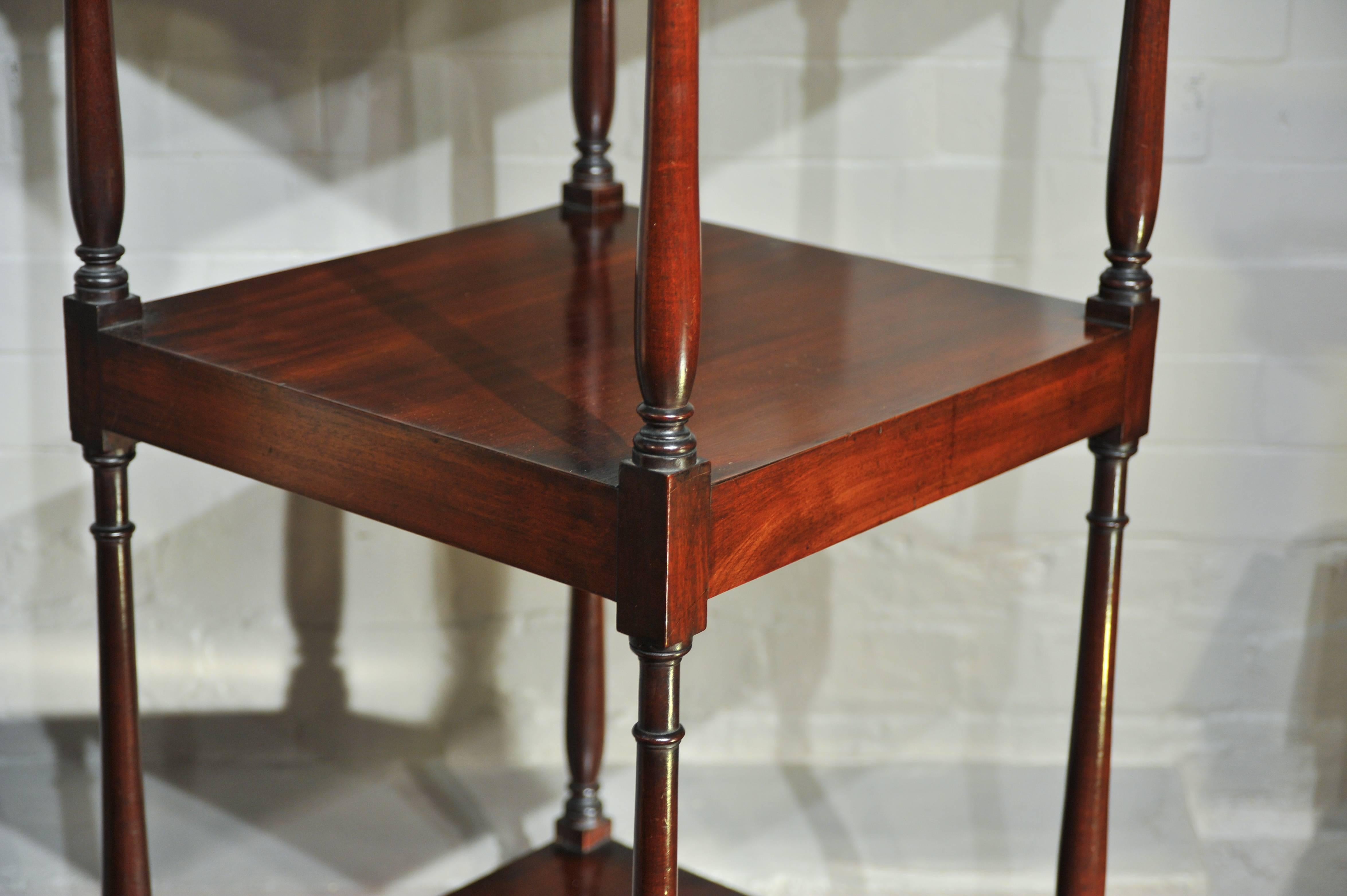 Early 19th Century Side Table, Mahogany Shelving, Regency Period What Not  For Sale 1