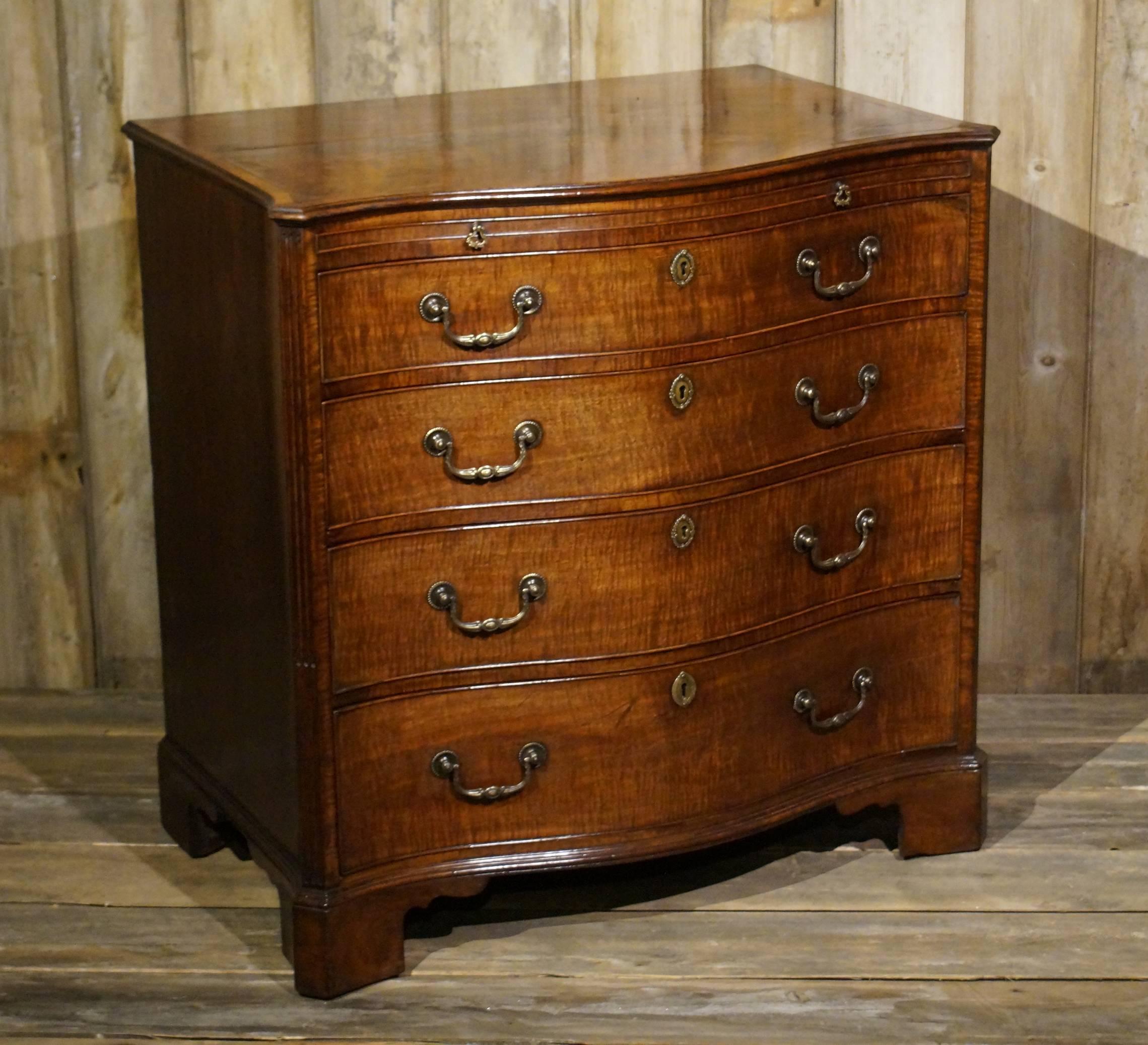 Chippendale George III Period Serpentine Front Chest of Drawers