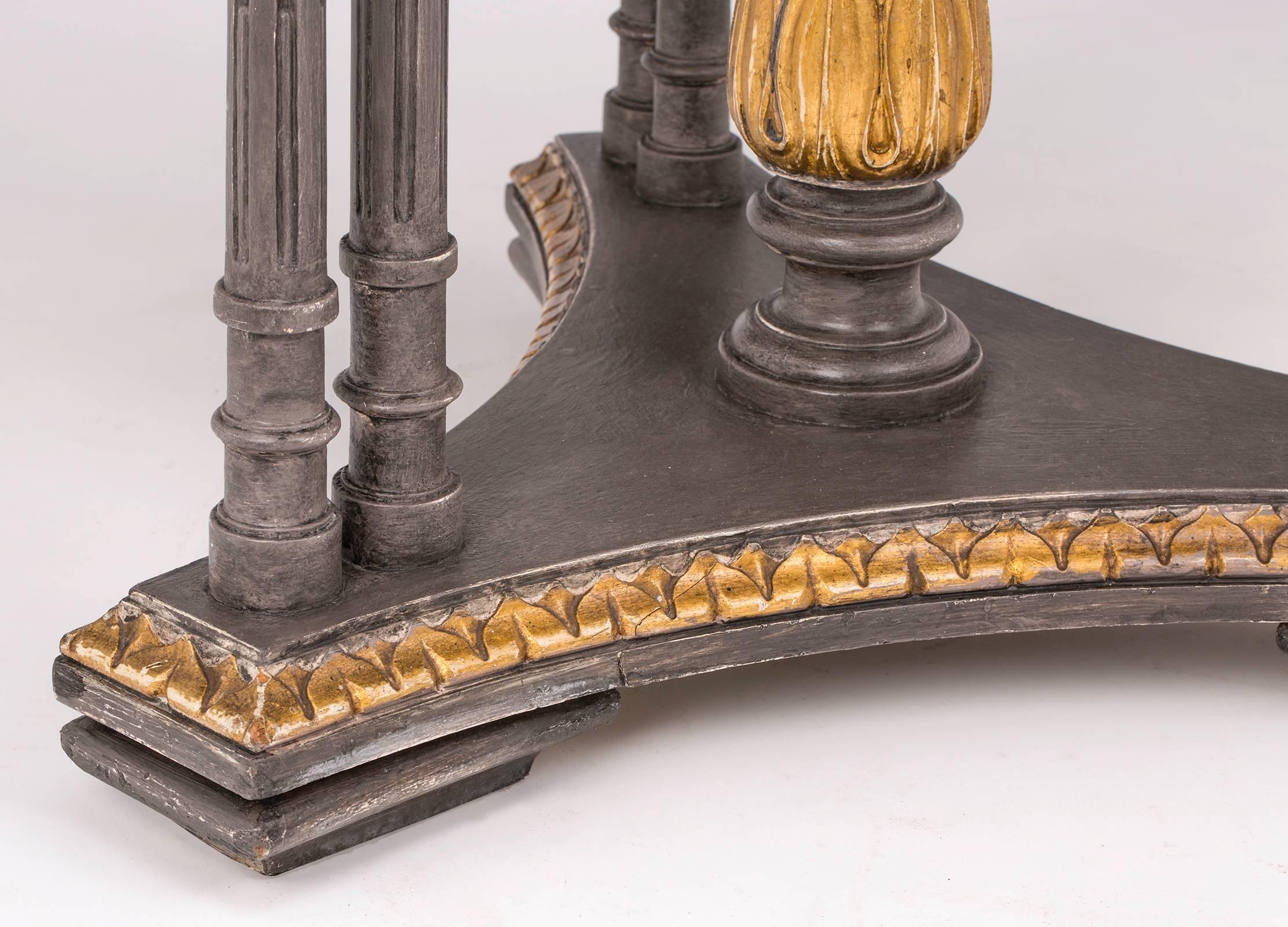 Gilt Griffin Round Marble-Top Center Table 2