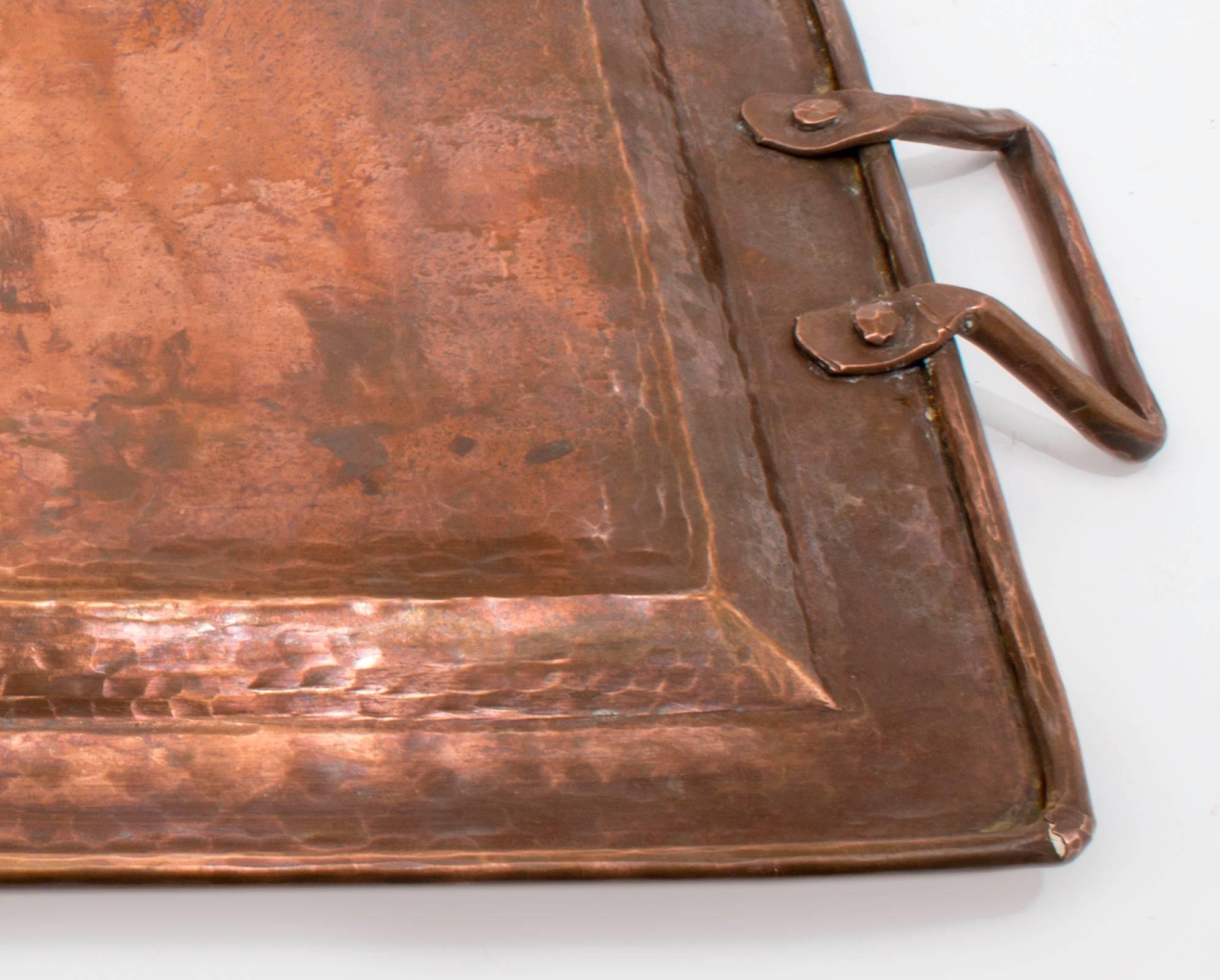 Handmade Hammered Copper Tray 1