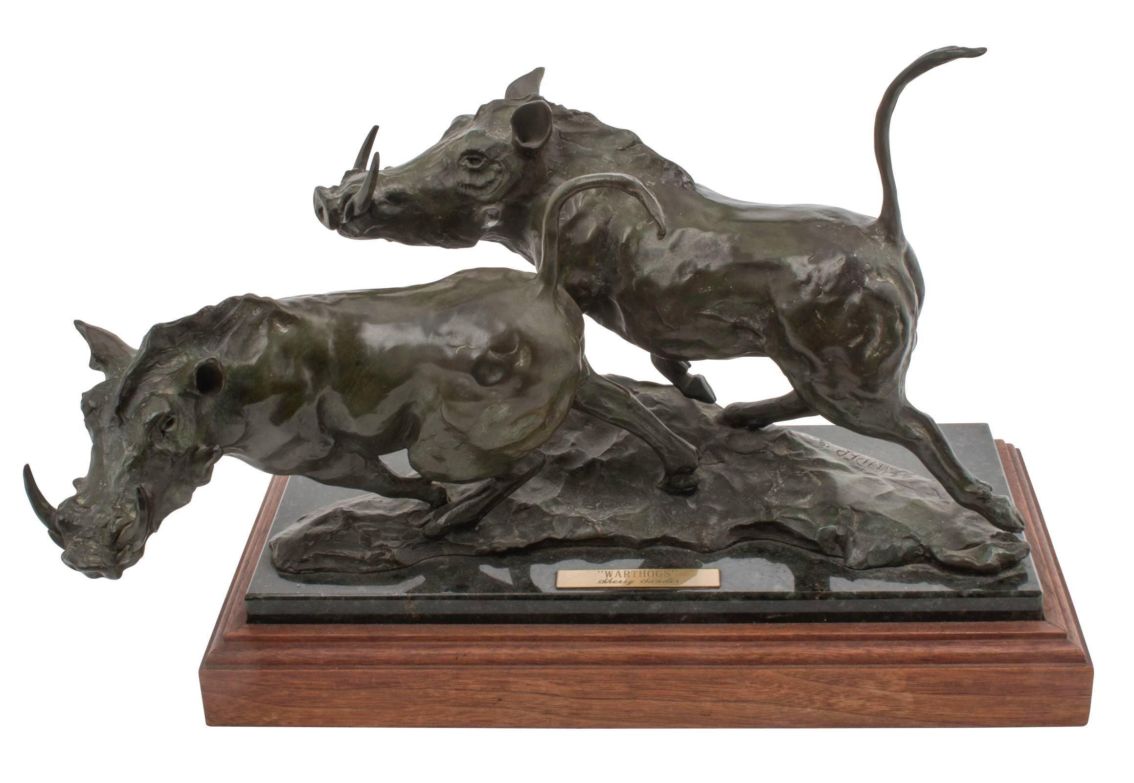 Bronze Warthogs by Sherry Sanders In Excellent Condition For Sale In Summerland, CA