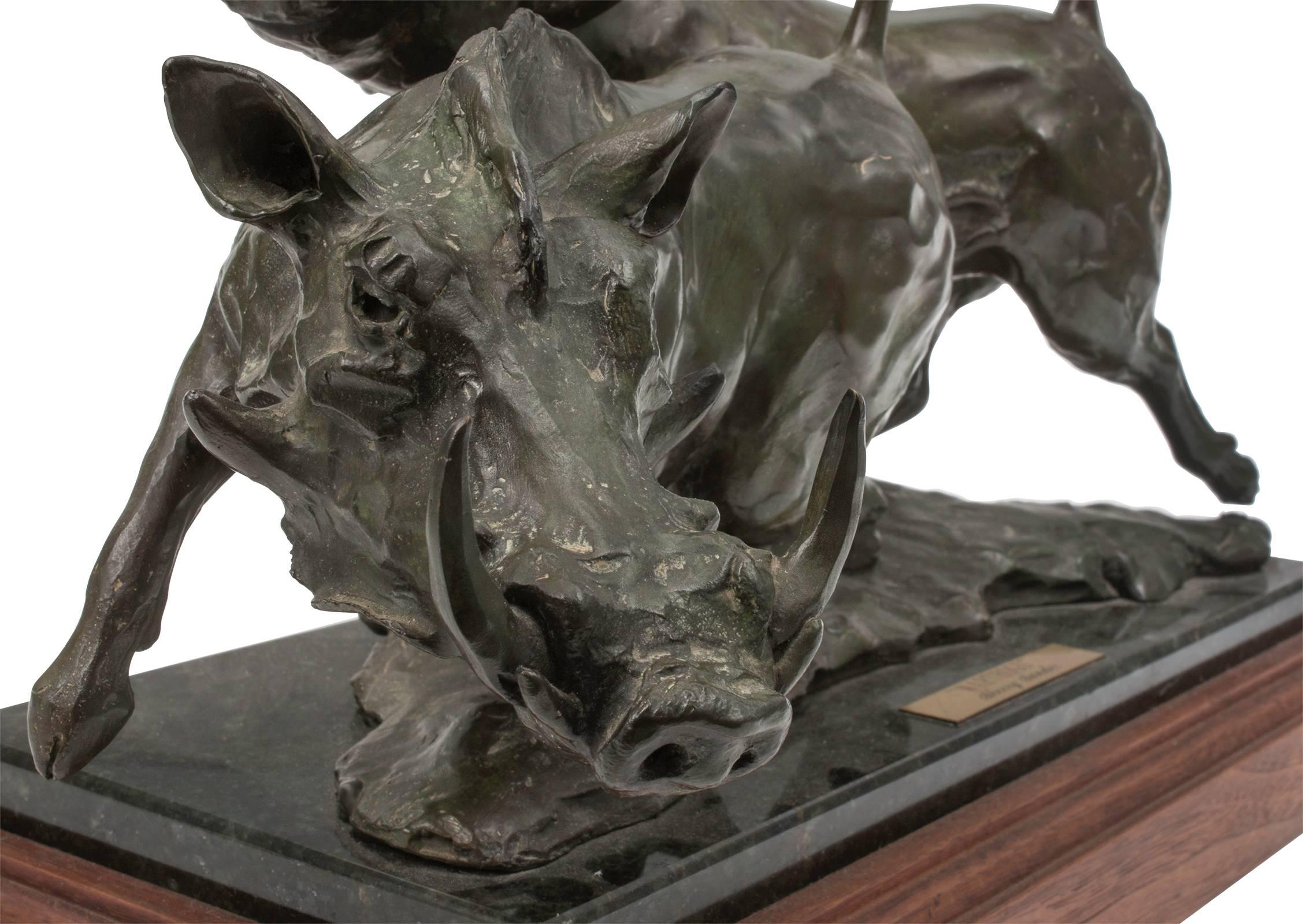 Late 20th Century Bronze Warthogs by Sherry Sanders For Sale