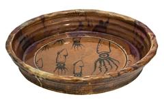 Artist Signed Large Ceramic Platter Bowl
