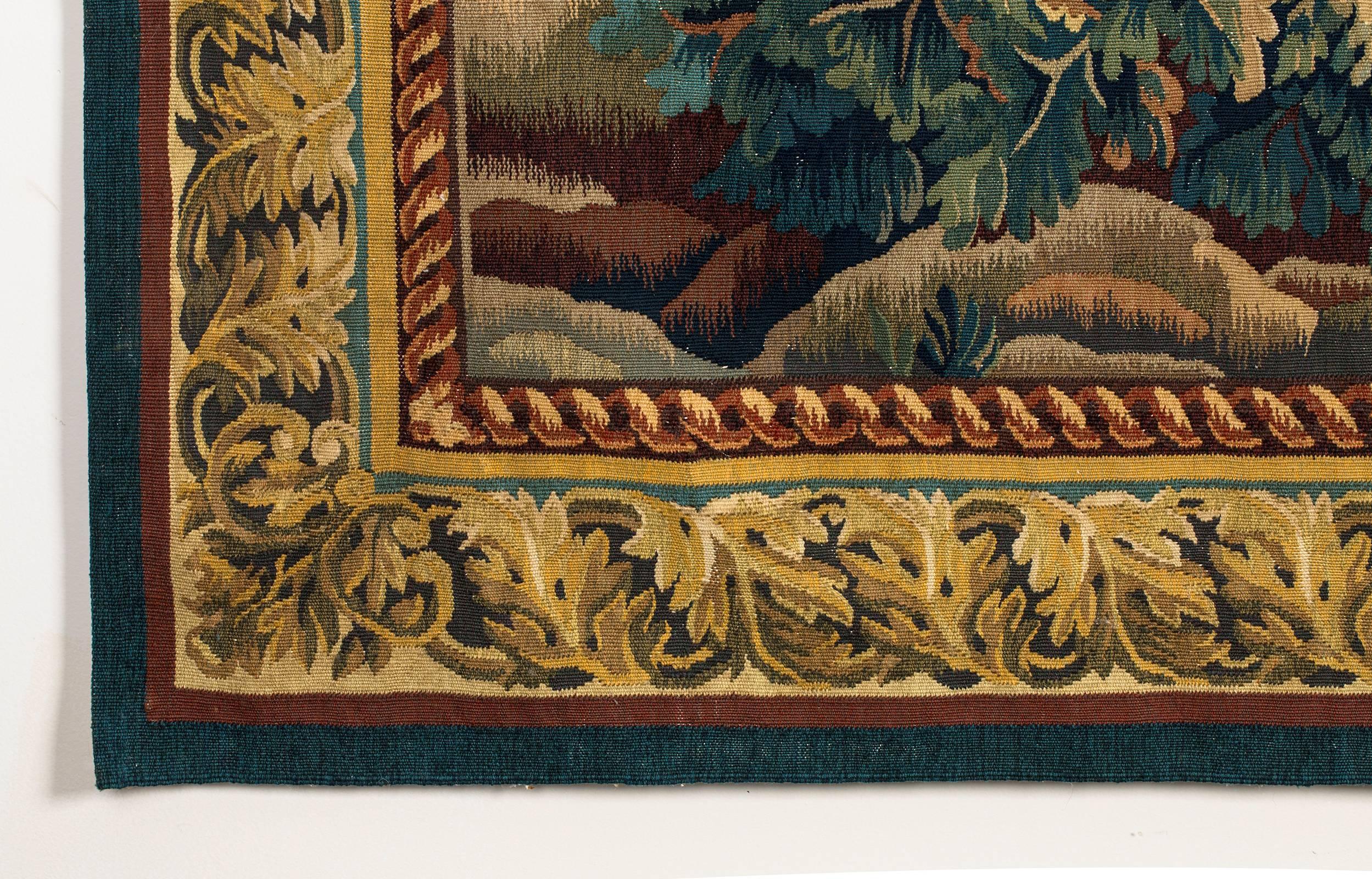 19th Century Flemish Verdure Tapestry In Excellent Condition In Summerland, CA