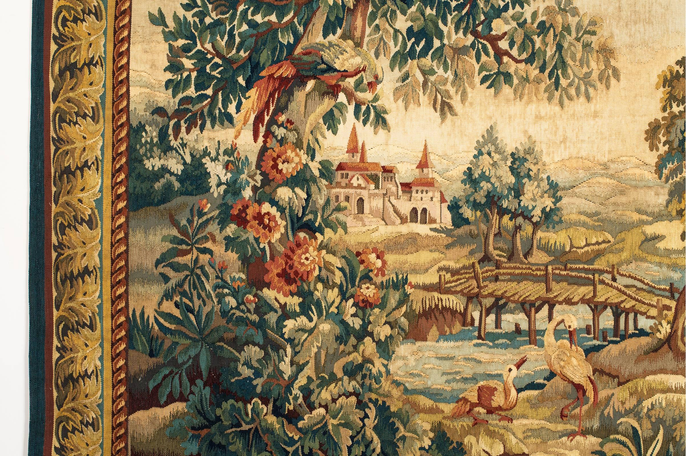Wool 19th Century Flemish Verdure Tapestry