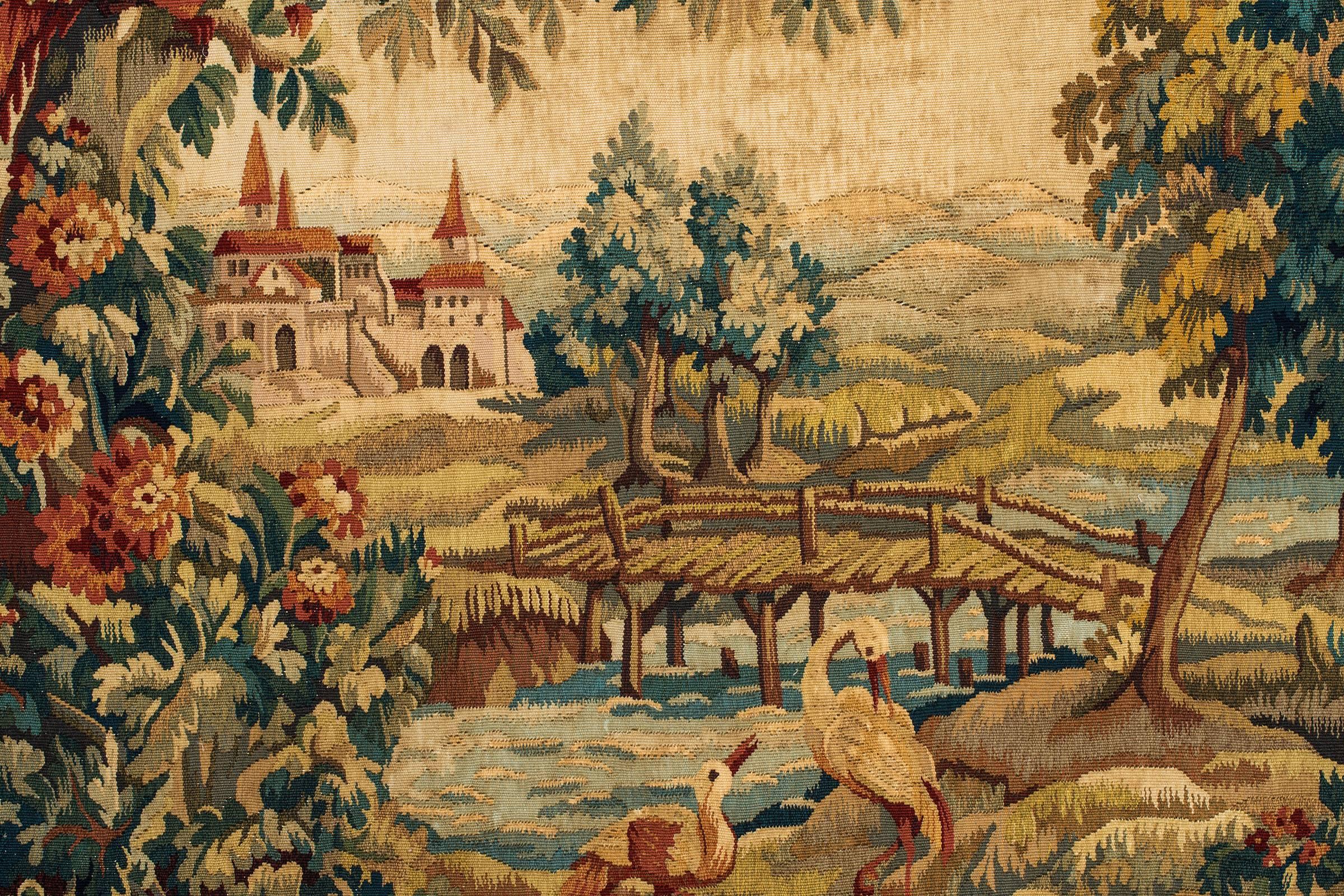 European 19th Century Flemish Verdure Tapestry