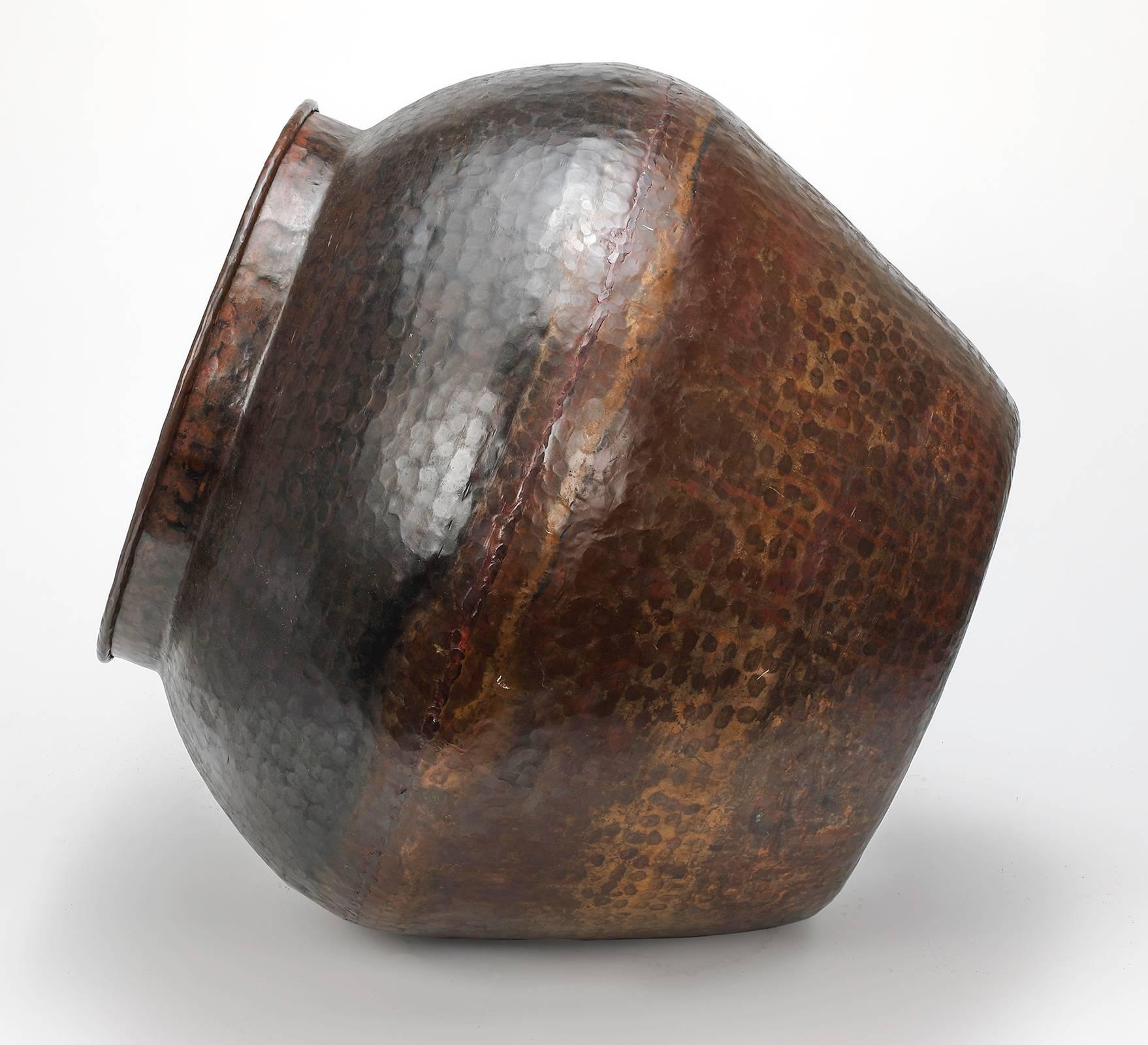 Hand-Crafted Large Hand-Hammered Copper Pot