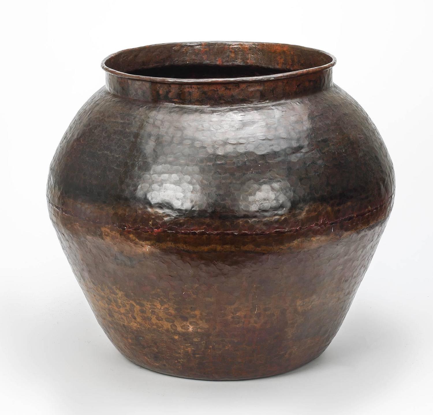 Large HandHammered Copper Pot For Sale at 1stdibs