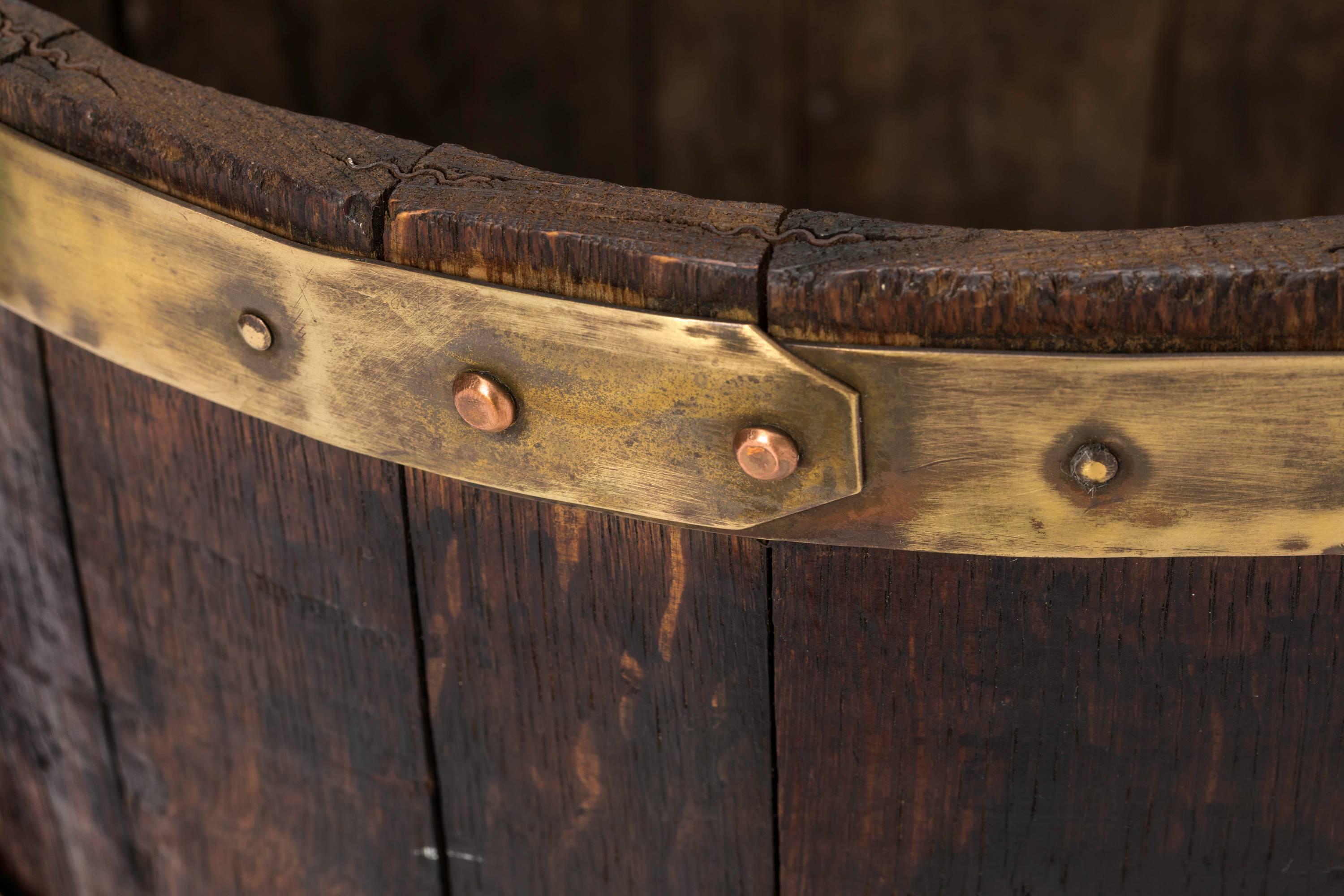 George III Antique Wood and Brass Bucket