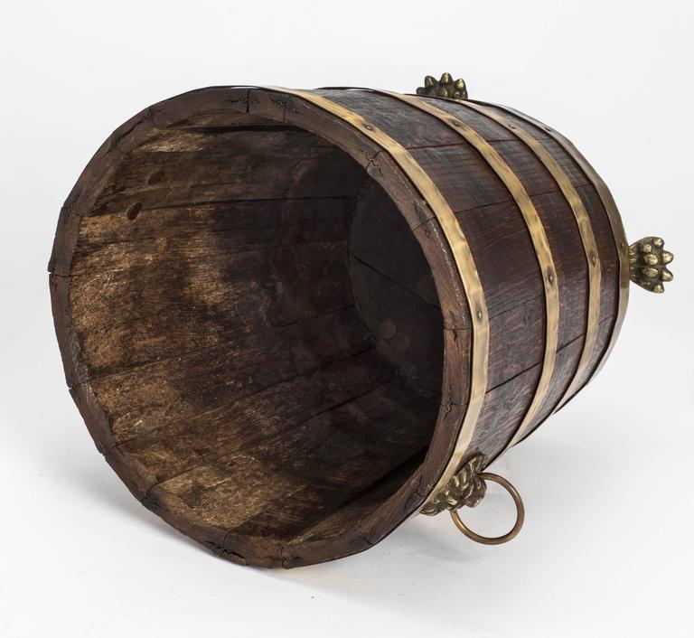 Antique Wood and Brass Bucket at 1stDibs