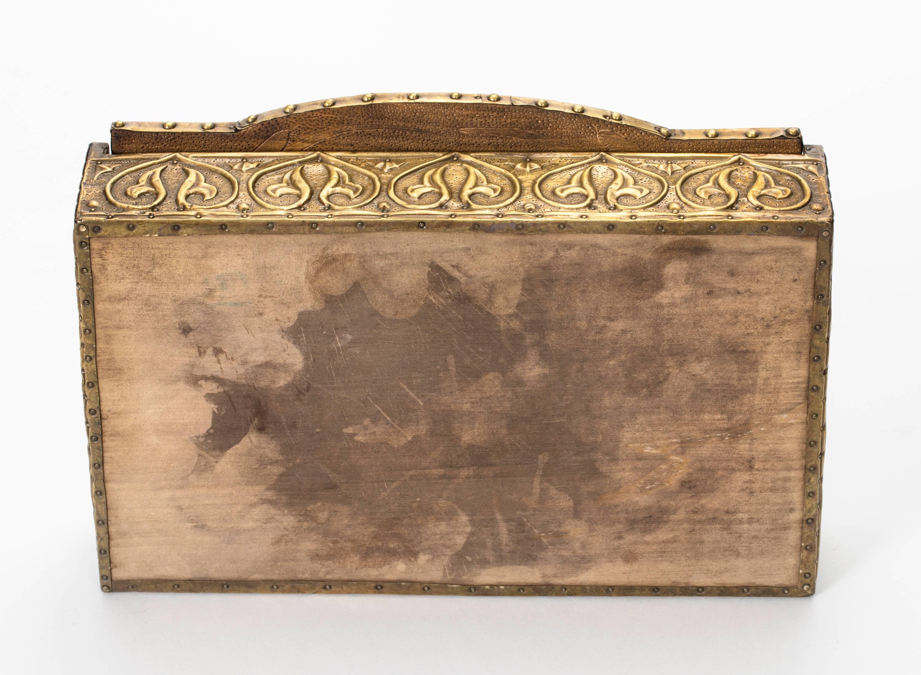 Box, Art Nouveau,  Brass Copper Embossed Box 5