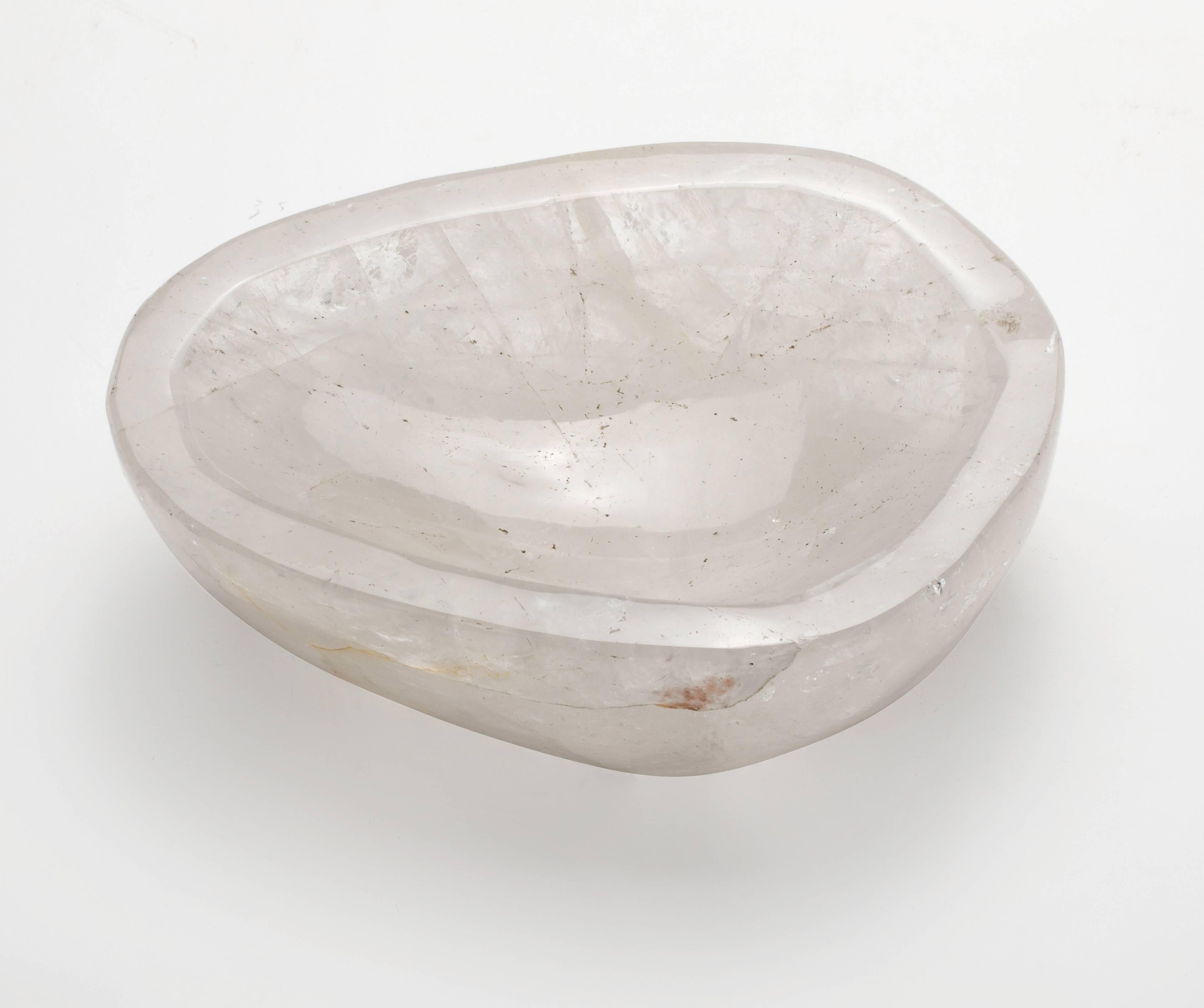 Hand-Carved Rock Crystal Specimen Bowl