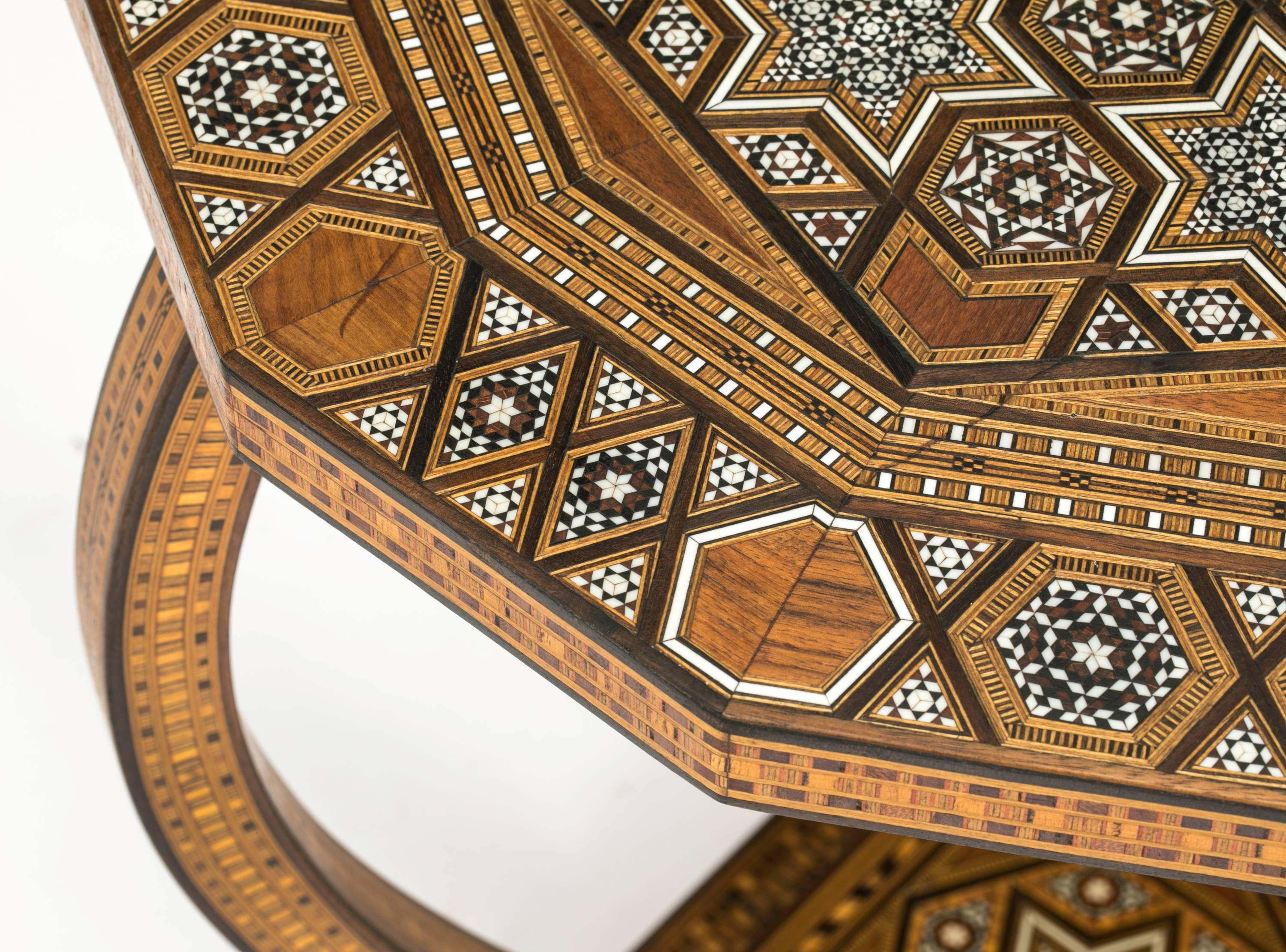 Moroccan Inlaid Octagon Shape Table In Excellent Condition In Summerland, CA